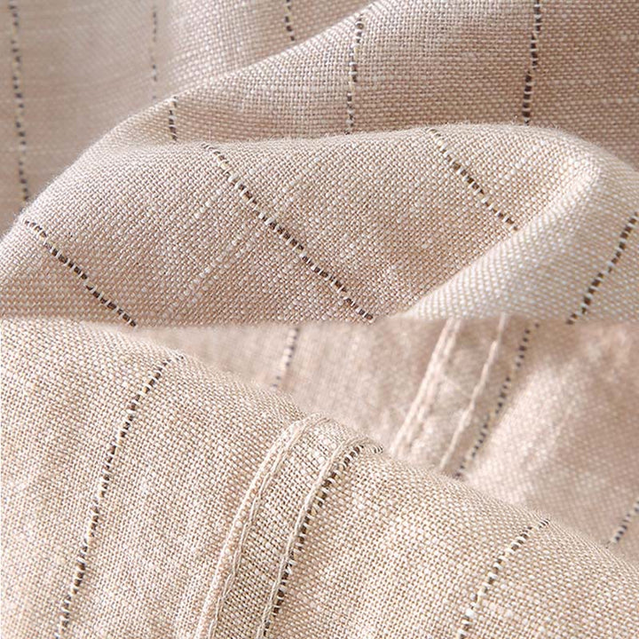 Buddha Stones Daily Tang Suit Men's Striped Pattern Cotton Linen Long Sleeve Shirt - image 9