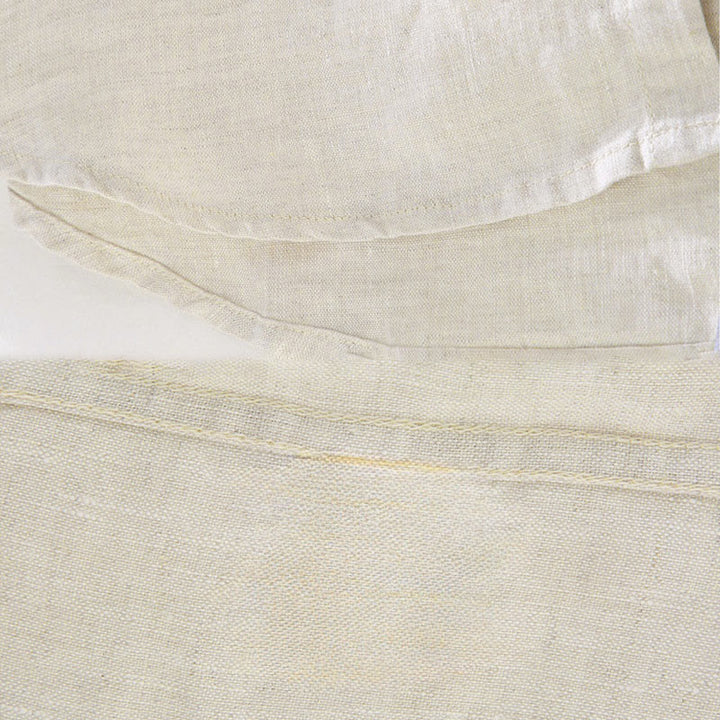 Buddha Stones Spring Men's Casual Pure Color Linen Long Sleeve Shirt With Pocket - image 4