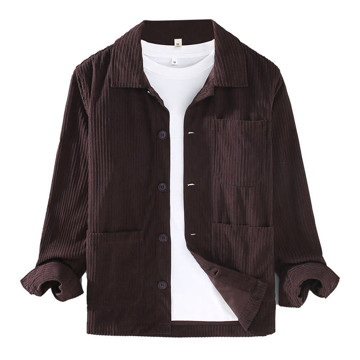 Buddha Stones Fall Lapel Design Long Sleeve Button Men's Jacket With Pockets - image 8