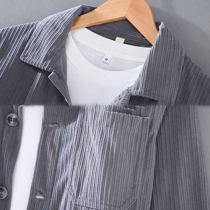 Buddha Stones Fall Lapel Design Long Sleeve Button Men's Jacket With Pockets - image 4