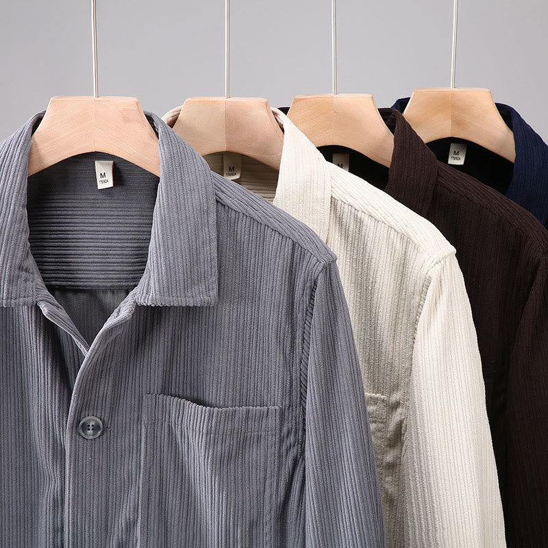 Buddha Stones Fall Lapel Design Long Sleeve Button Men's Jacket With Pockets - image 12