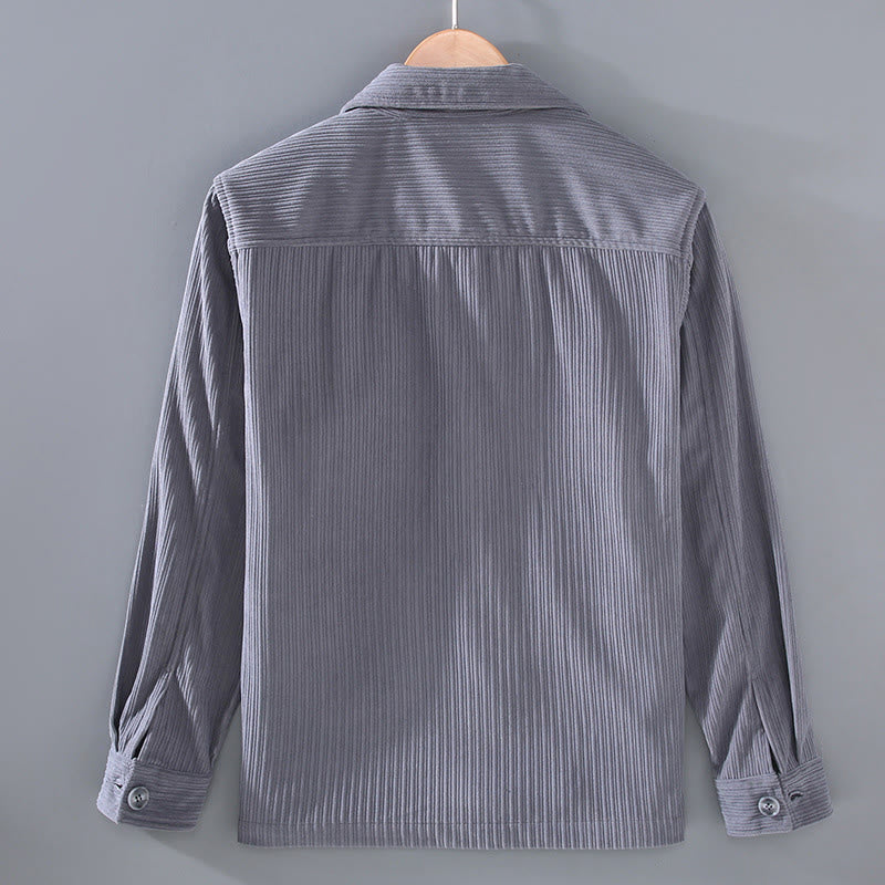 Buddha Stones Fall Lapel Design Long Sleeve Button Men's Jacket With Pockets - image 1