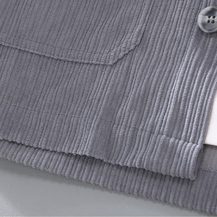 Buddha Stones Fall Lapel Design Long Sleeve Button Men's Jacket With Pockets - image 3