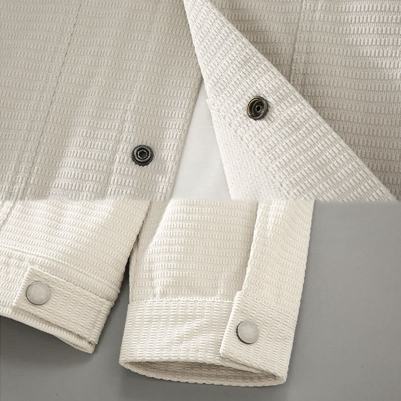 Buddha Stones Commute Lapel Design Buttons Men's Long Sleeve Jacket With Pockets - image 4