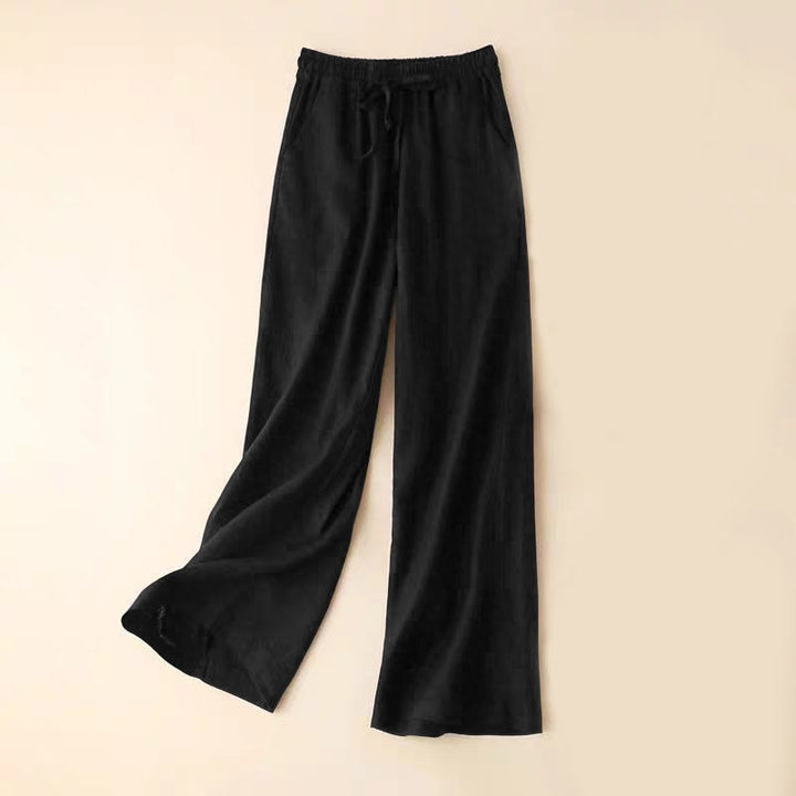 Buddha Stones Casual High Waist Lace-up Wide Leg Pants With Pockets - Black - US12，UK/AU16，EU44 (3XL) - image 17
