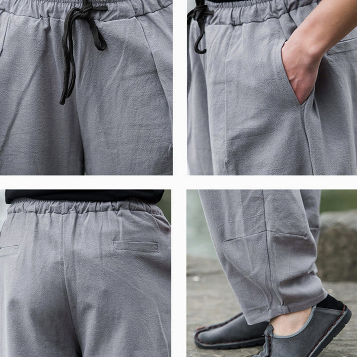 Buddha Stones Plain Casual Bloomer Men's Pants With Pockets - image 15