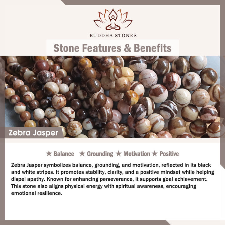 Buddha Stones Zebra Jasper Agate Bead Positive Bracelet - image 7