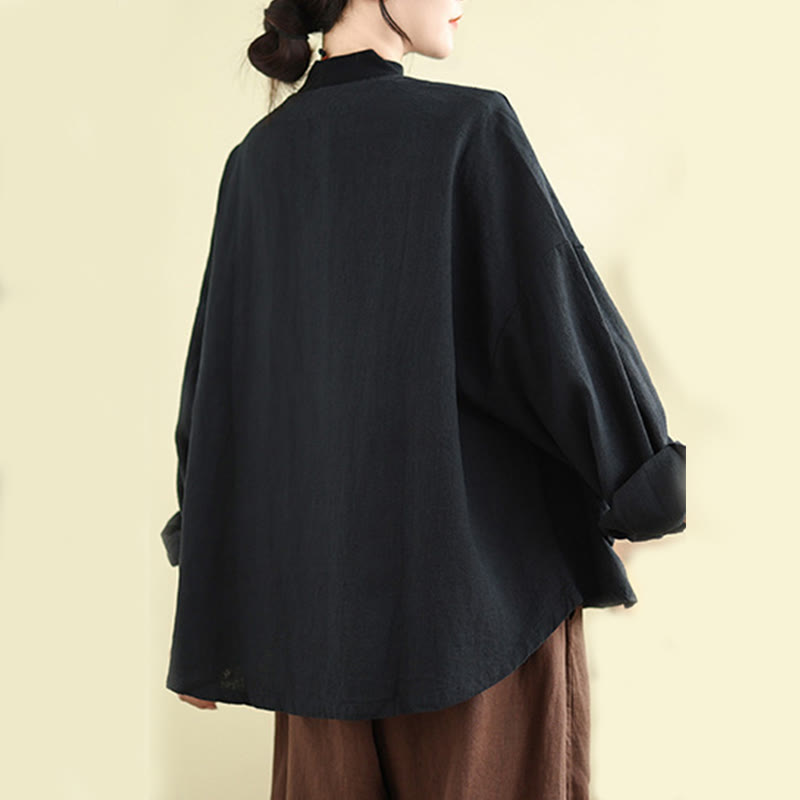 Buddha Stones Plain Design Long Sleeve Women's Jacket With Pockets - image 12