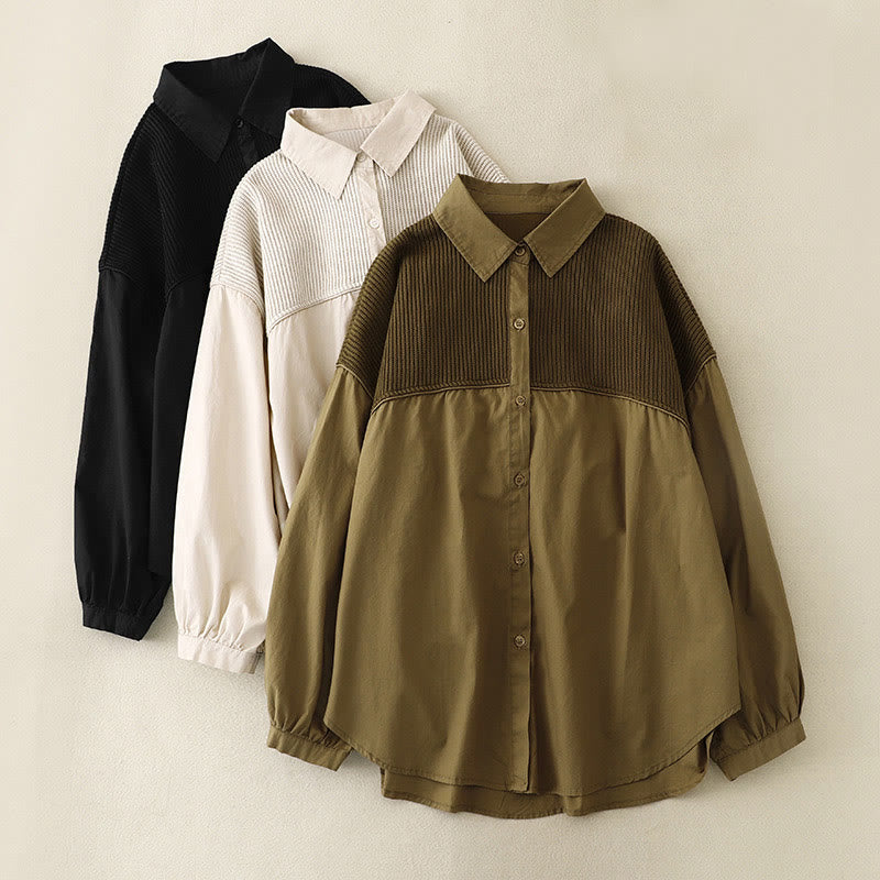 Buddha Stones Plain Stand Collar Women's Cotton Corduroy Jacket - image 19