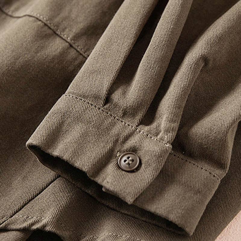 Buddha Stones Fall Irregular Design Long Sleeve Women's Cotton Linen Lapel Jacket With Pockets - image 19