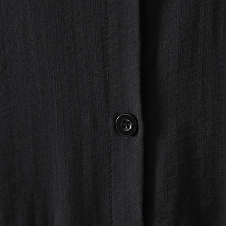 Buddha Stones Plain Buttons Women's Cotton Coat With Pockets - image 13