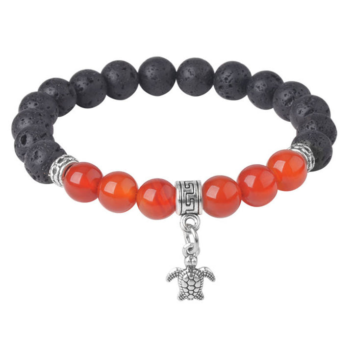 Buddha Stones Black Lava Rock Crystal Beads Animal Pattern Healing Bracelet - image 15