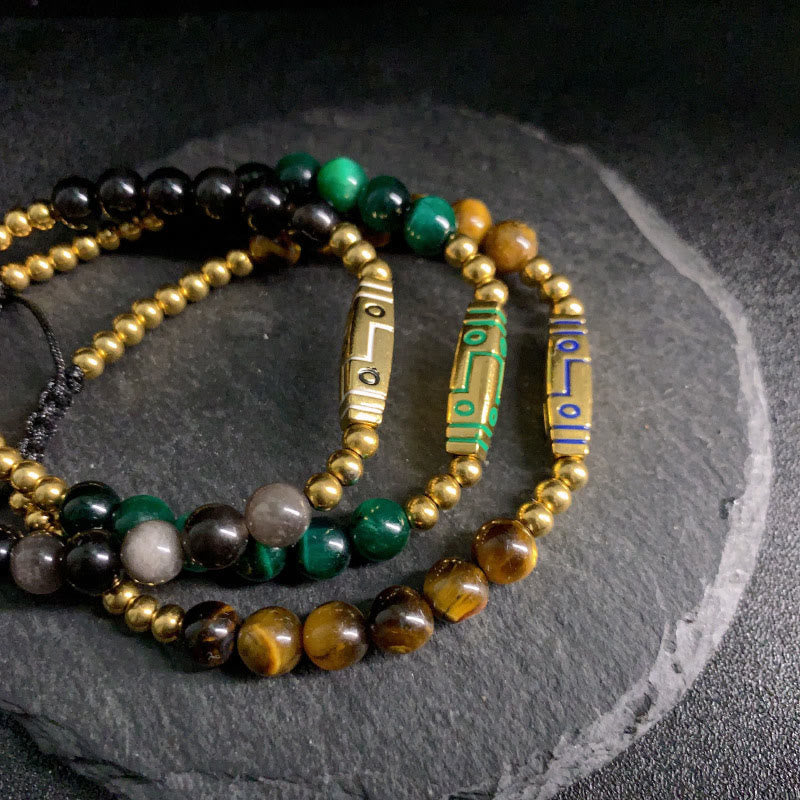 Buddha Stones Cute Bone Pattern Tiger Eye Courage Beads Bracelet - image 13