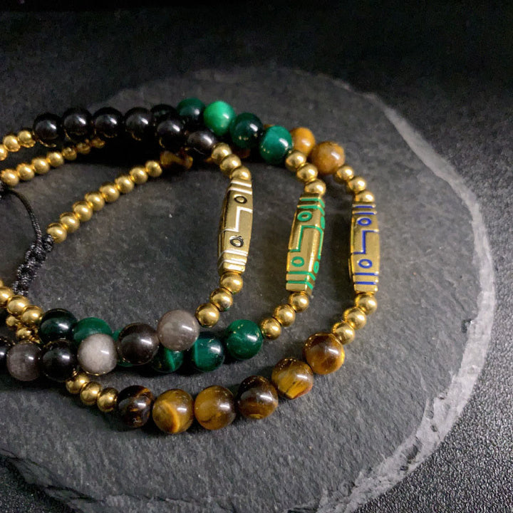 Buddha Stones Cute Bone Pattern Tiger Eye Courage Beads Bracelet - image 13