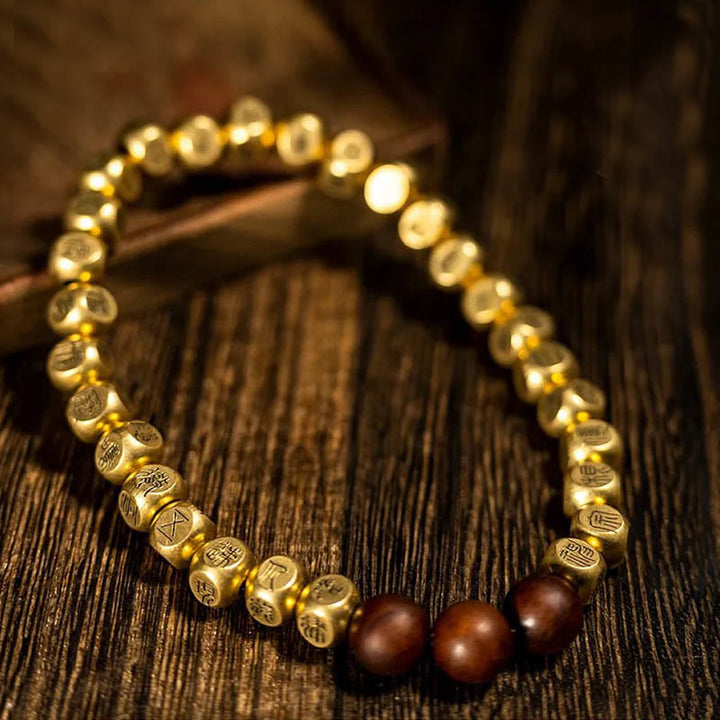 Buddha Stones Copper Brass Lightning Struck Jujube Wood Beads Wealth Bracelet - image 6