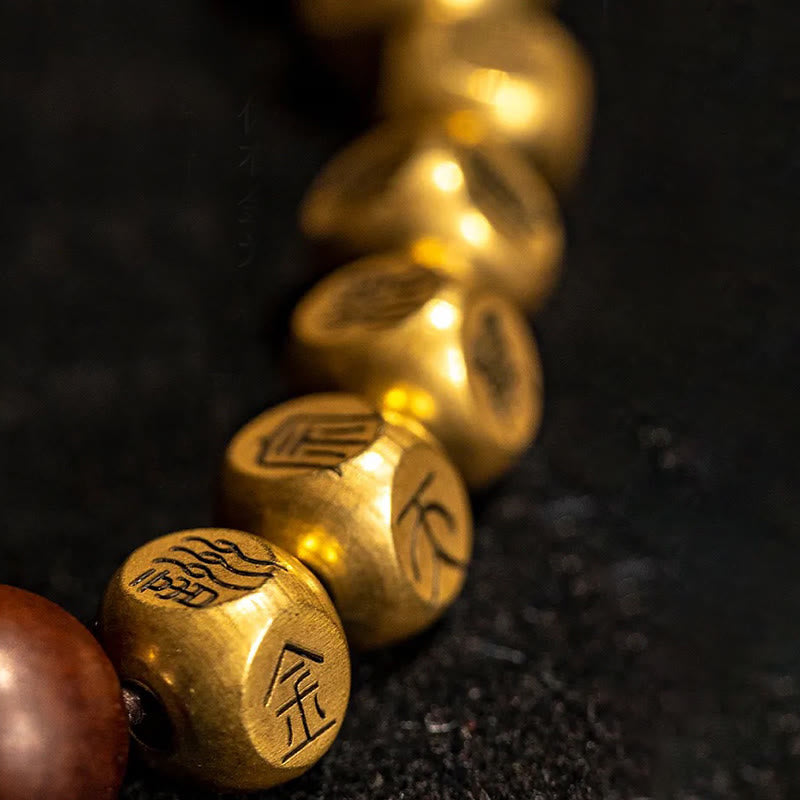 Buddha Stones Copper Brass Lightning Struck Jujube Wood Beads Wealth Bracelet - image 14