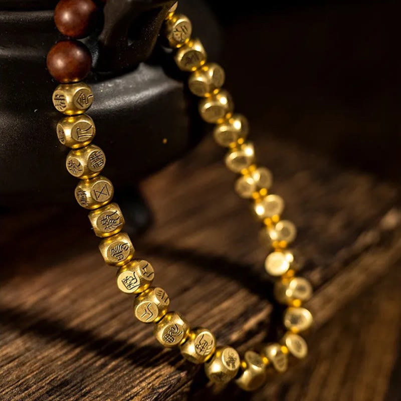 Buddha Stones Copper Brass Lightning Struck Jujube Wood Beads Wealth Bracelet - image 8