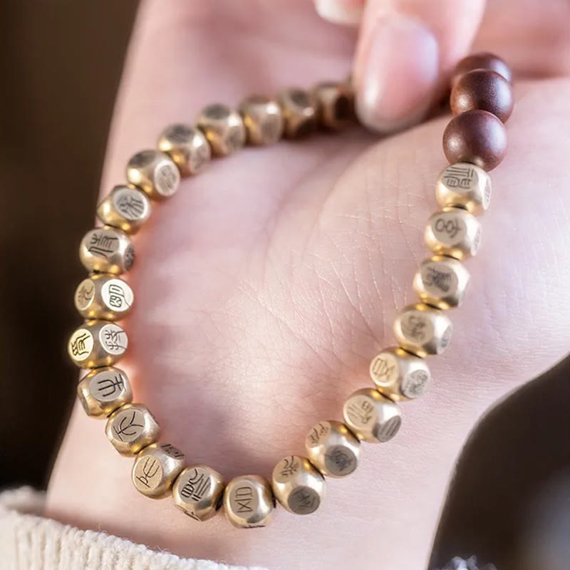 Buddha Stones Copper Brass Lightning Struck Jujube Wood Beads Wealth Bracelet - image 13
