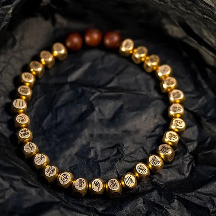 Buddha Stones Copper Brass Lightning Struck Jujube Wood Beads Wealth Bracelet - image 10