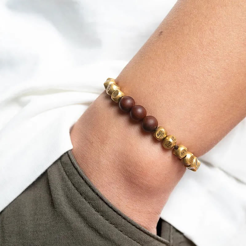 Buddha Stones Copper Brass Lightning Struck Jujube Wood Beads Wealth Bracelet - image 12