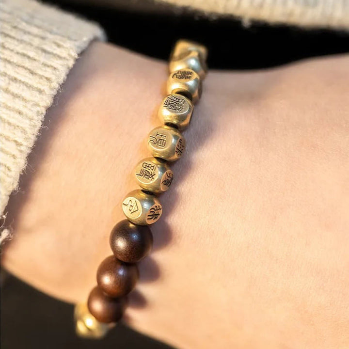 Buddha Stones Copper Brass Lightning Struck Jujube Wood Beads Wealth Bracelet - image 11