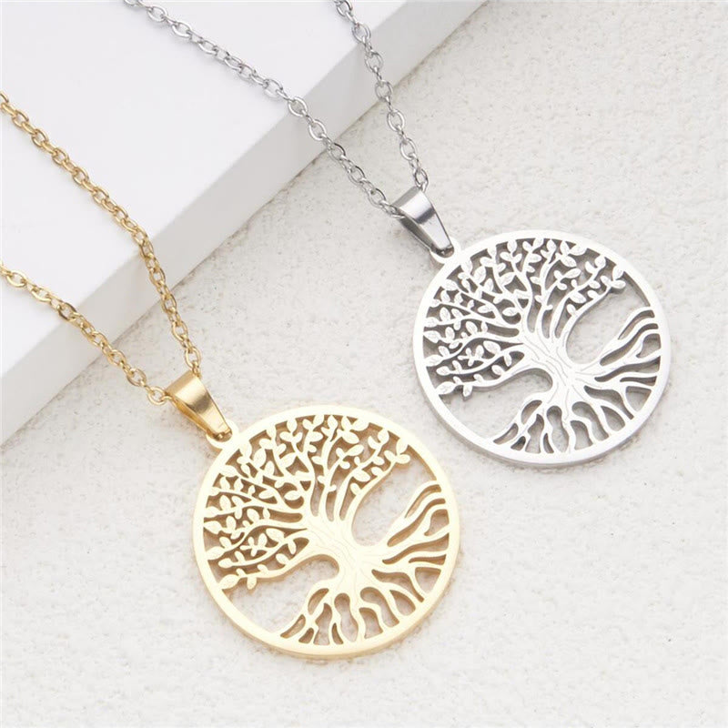 Buddha Stones The Tree Of Life Titanium Steel Enlightenment Necklace Pendant - image 12
