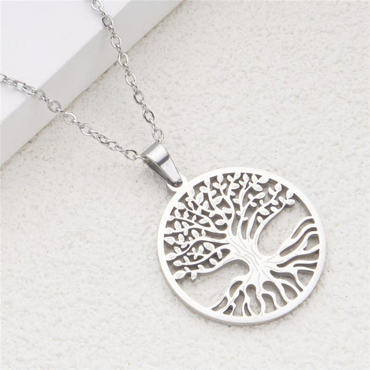 Buddha Stones The Tree Of Life Titanium Steel Enlightenment Necklace Pendant - image 9