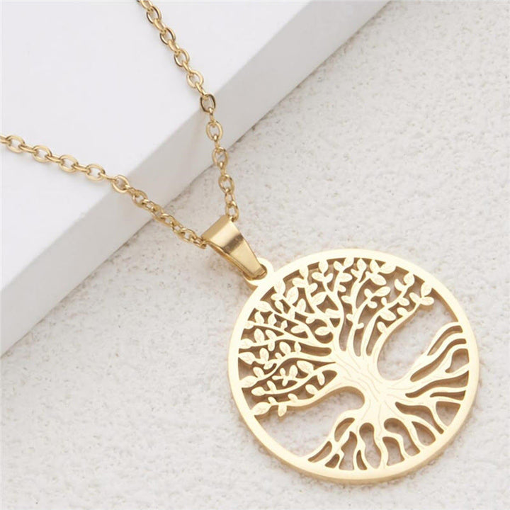 Buddha Stones The Tree Of Life Titanium Steel Enlightenment Necklace Pendant - image 3