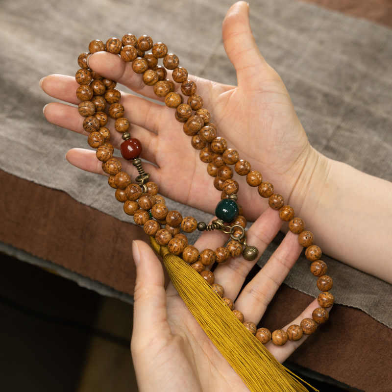 Buddha Stones 108 Mala Beads Bodhi Seed Wisdom Peace Tassel Bracelet - image 2