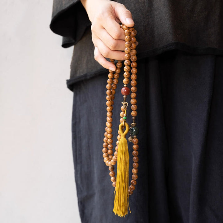 Buddha Stones 108 Mala Beads Bodhi Seed Wisdom Peace Tassel Bracelet - image 3