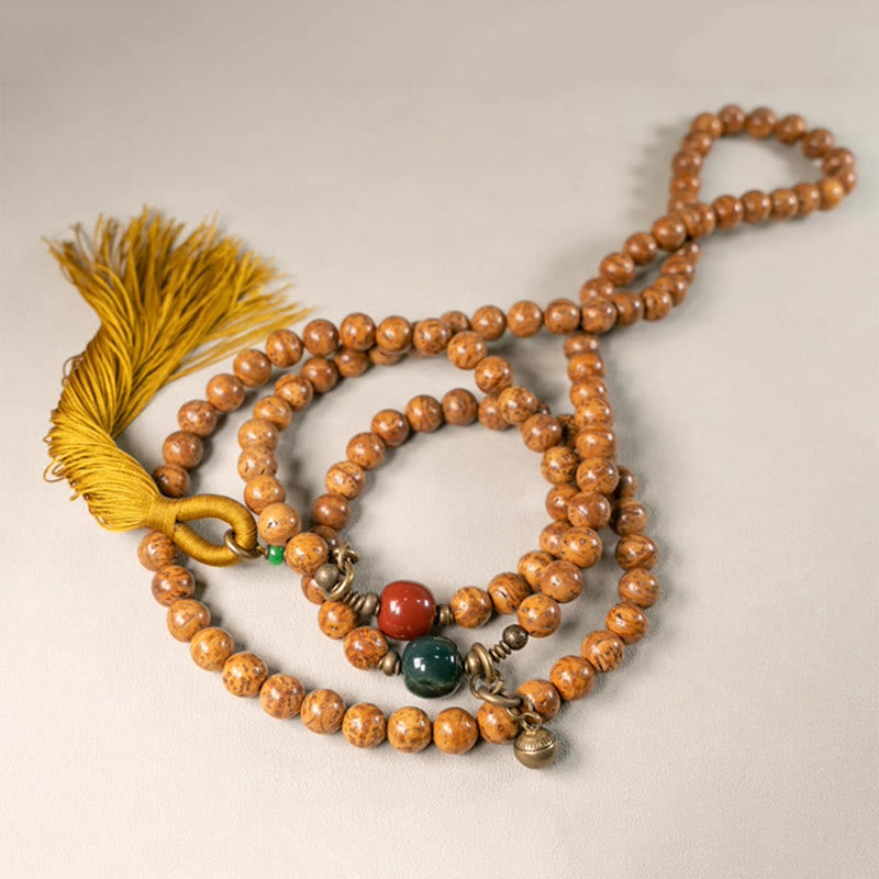 Buddha Stones 108 Mala Beads Bodhi Seed Wisdom Peace Tassel Bracelet - image 6