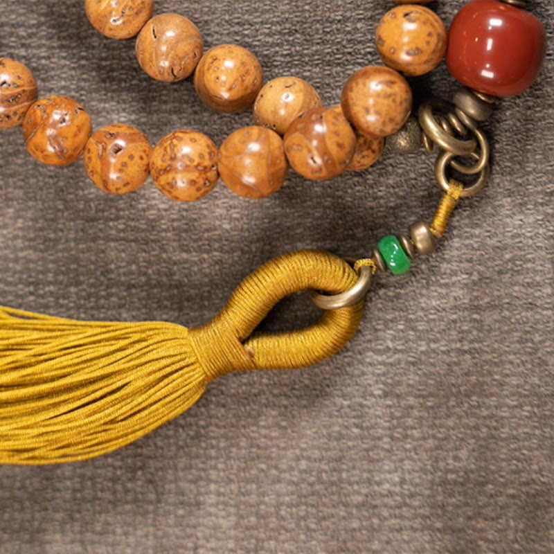 Buddha Stones 108 Mala Beads Bodhi Seed Wisdom Peace Tassel Bracelet - image 8
