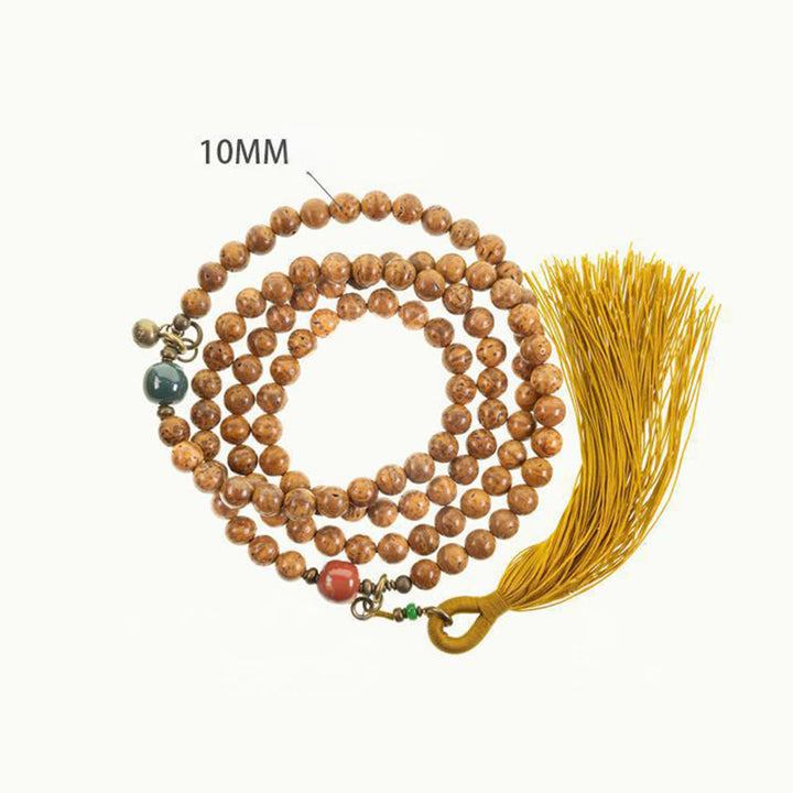 Buddha Stones 108 Mala Beads Bodhi Seed Wisdom Peace Tassel Bracelet - image 10