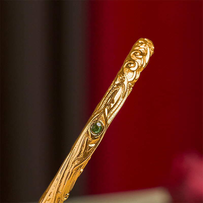 Buddha Stones Hollow Universe Circle Design Copper Plated Gold Wealth Bracelet Bangle - image 5