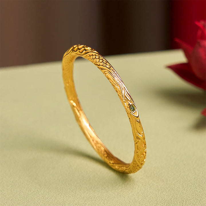 Buddha Stones Hollow Universe Circle Design Copper Plated Gold Wealth Bracelet Bangle - 62mm - image 0