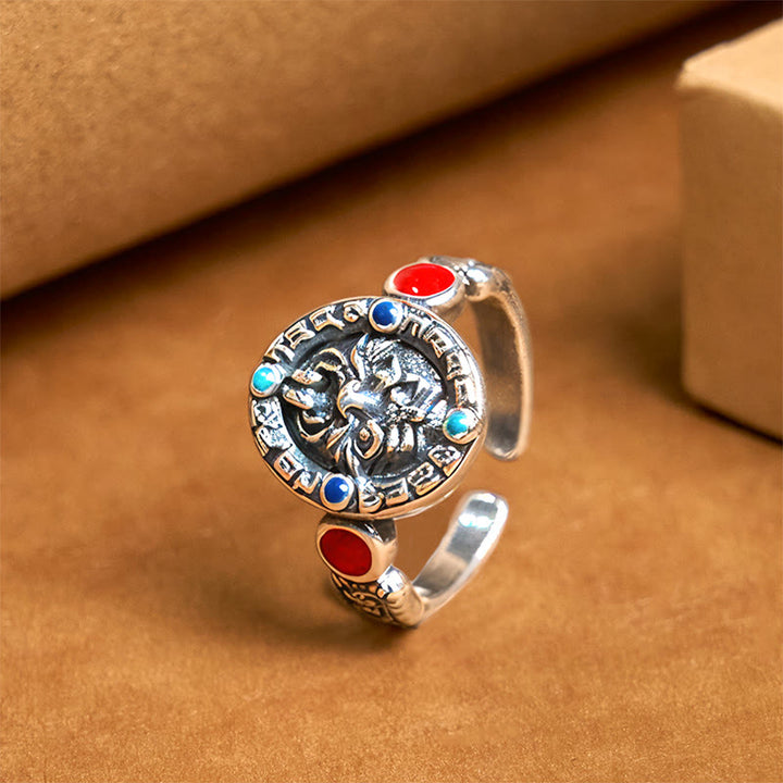 Buddha Stones Zakiram Copper Adjustable Wealth Open Ring - Copper Zakiram(Wealth♥Luck) - image 0