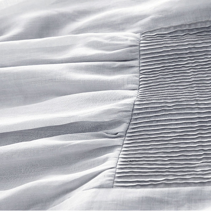 Buddha Stones Casual Accordion Pleat Plain V-neck Short Sleeve Cotton Midi Dress With Pockets - image 23