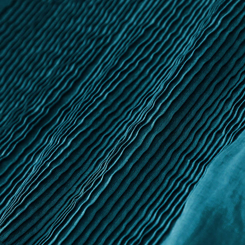 Buddha Stones Casual Accordion Pleat Plain V-neck Short Sleeve Cotton Midi Dress With Pockets - image 43