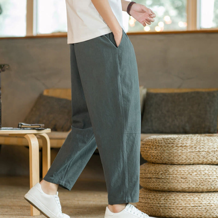 Buddha Stones Summer Men's Cotton Pants With Pockets - image 6