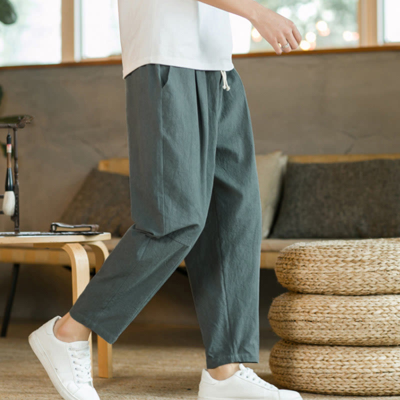 Buddha Stones Summer Men's Cotton Pants With Pockets - image 5