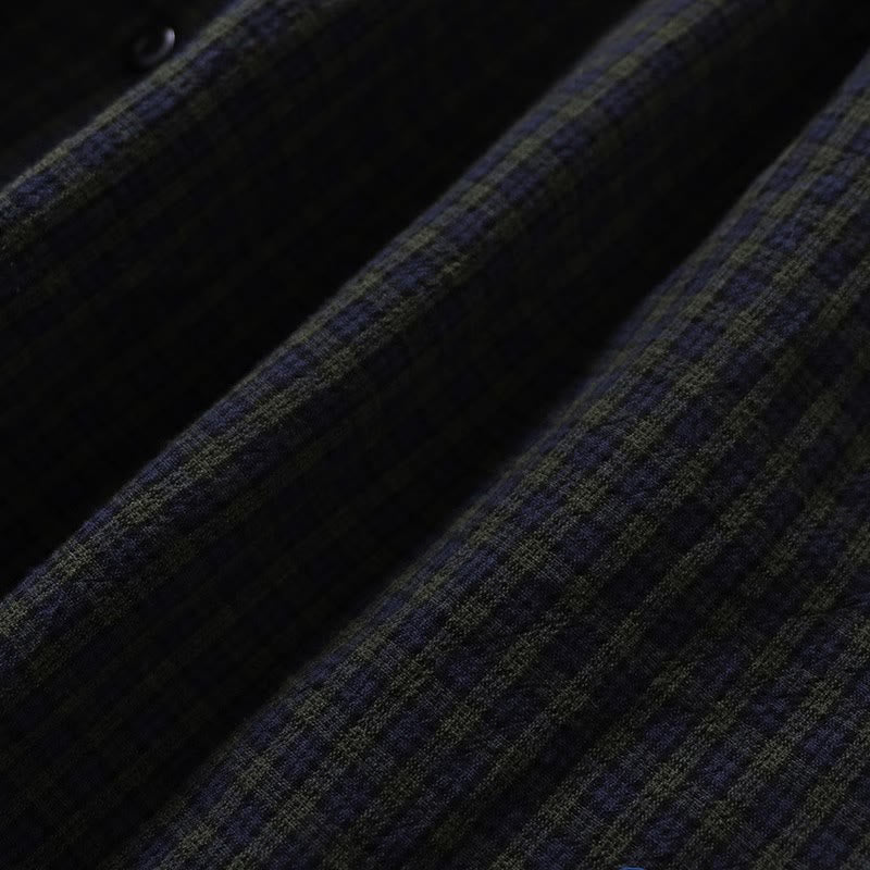 Buddha Stones Long Sleeve Plaid Simple Buttons Ruffled Design Midi Dress With Pockets - image 3