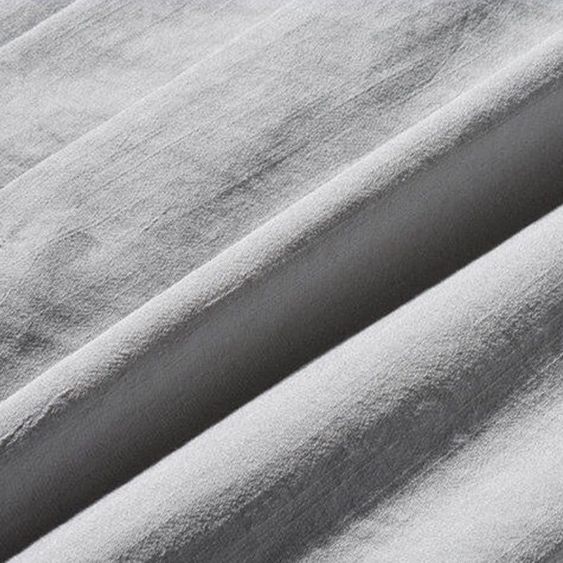 Buddha Stones Casual Patchwork Crane Pattern Frog-Button Design Men's Wide Leg Pants With Pockets - image 26