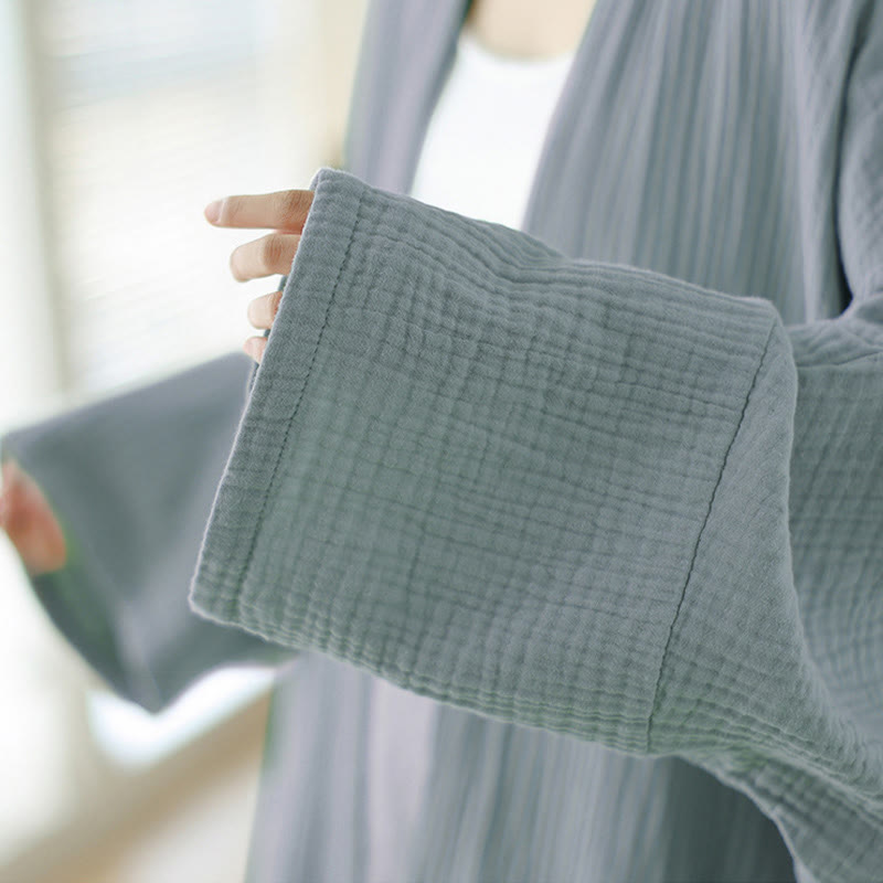 Buddha Stones Plain Long Sleeve Zen Meditation Cotton Linen Jacket With Pockets - image 22