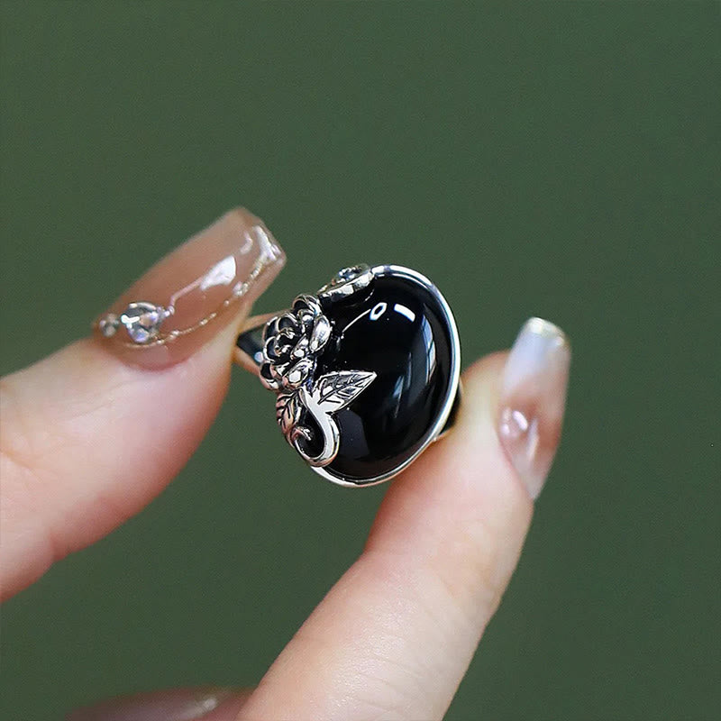 Buddha Stones Copper Rose Flower Adjustable Self Care Ring - image 2