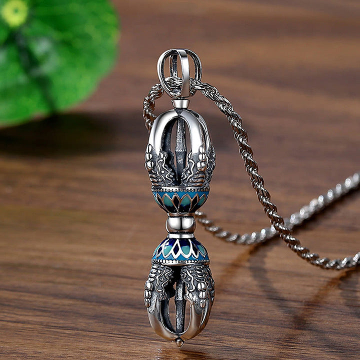 Buddha Stones Tibetan Copper Vajra Dorje Spiritual Power Necklace Pendant - Copper Vajra - image 0