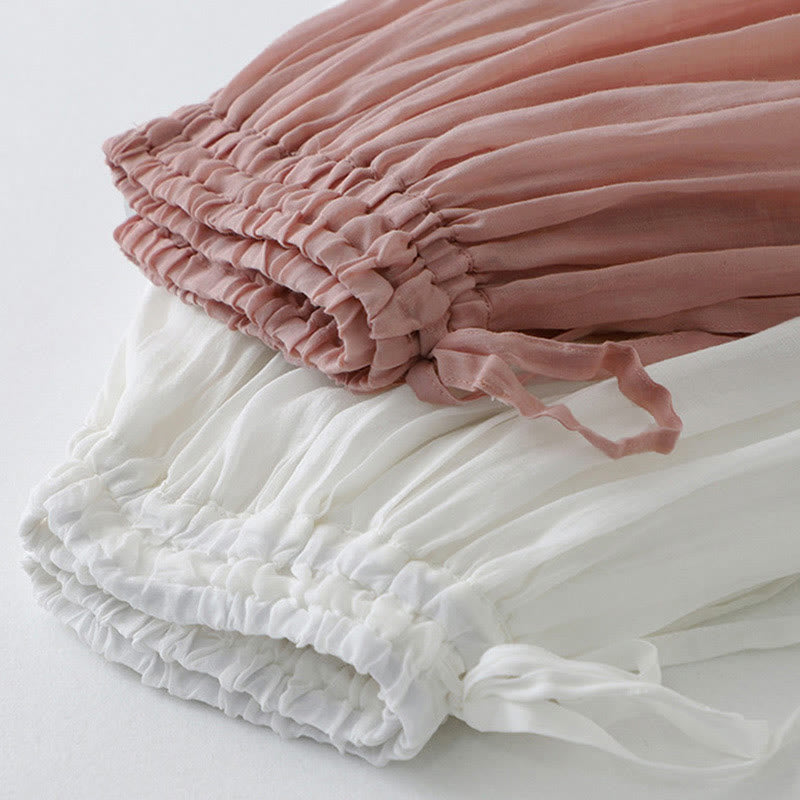 Buddha Stones Solid Lace Elastic Waist Cotton Women's Skirt - image 19