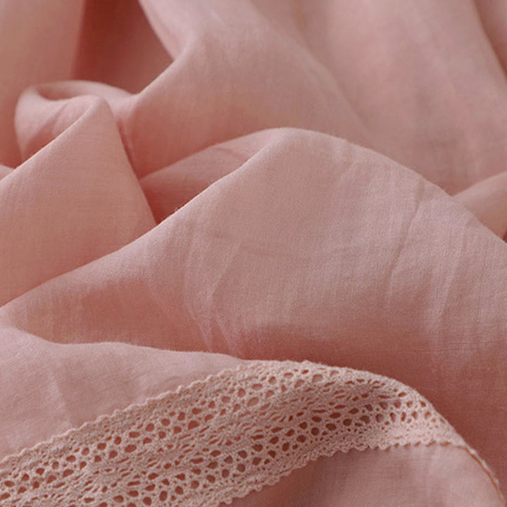 Buddha Stones Solid Lace Elastic Waist Cotton Women's Skirt - image 9