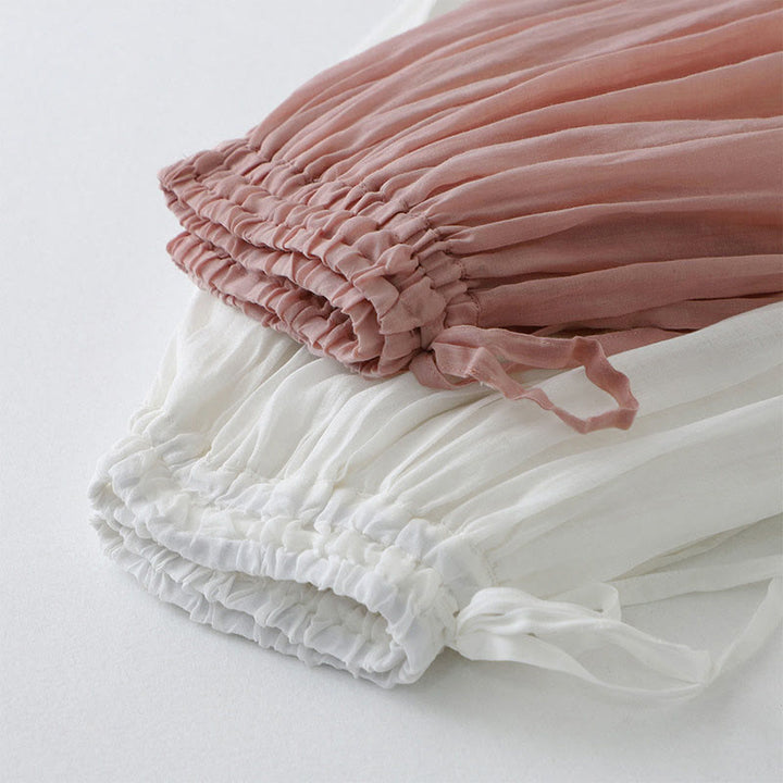 Buddha Stones Solid Lace Elastic Waist Cotton Women's Skirt - image 17