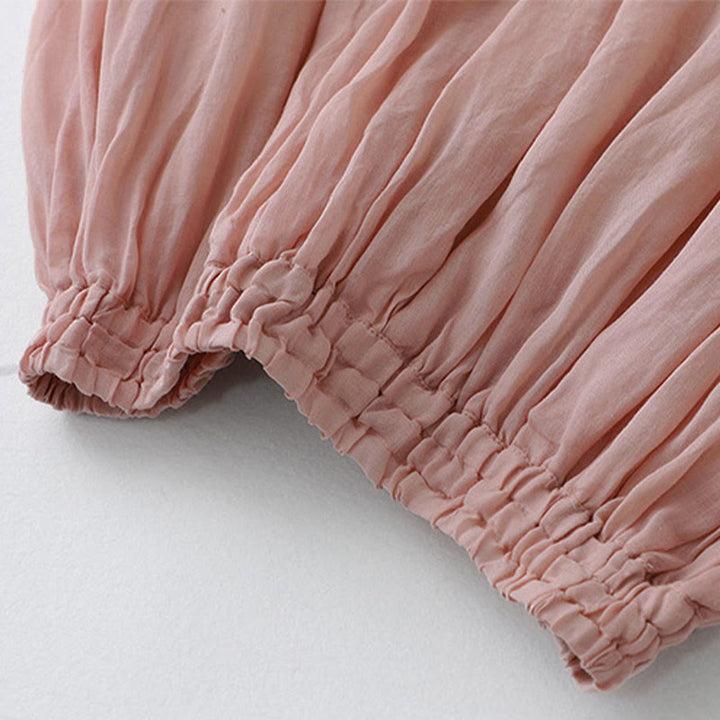 Buddha Stones Solid Lace Elastic Waist Cotton Women's Skirt - image 8