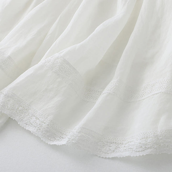 Buddha Stones Solid Lace Elastic Waist Cotton Women's Skirt - image 13